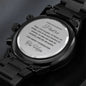 Regalo Personalizado De Hija Para Papa | Regalo Dia Del Padre | Regalo Para Hombre | Reloj Pulsera Negro Con Mensaje Grabado