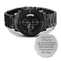 Regalo Personalizado De Hija Para Papa | Regalo Dia Del Padre | Regalo Para Hombre | Reloj Pulsera Negro Con Mensaje Grabado