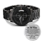 Regalo Para Hombre El Amor De Mi Vida | Regalo Para Novio | Regalo Para Esposo | Regalo Reloj Personalizado Negro Con Mensaje Grabado
