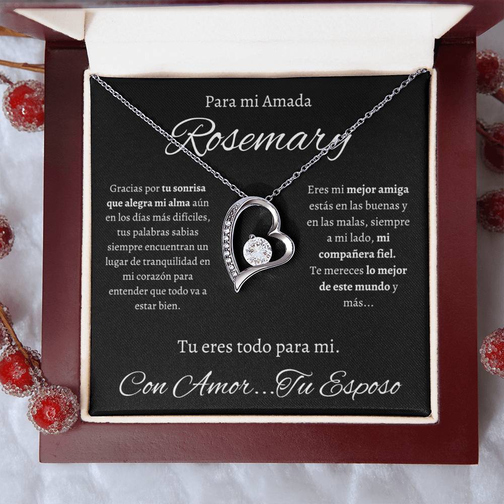 Regalo Para Mi Amada Esposa Collar Detalle Para Mujer Joya de Regalo de Aniversario Para Esposa de Esposo Rosemary