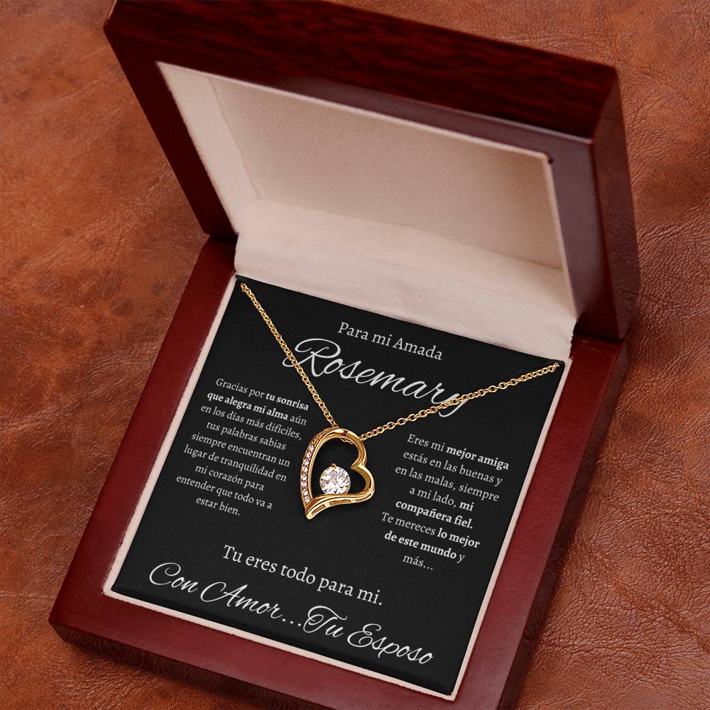 Regalo Para Mi Amada Esposa Collar Detalle Para Mujer Joya de Regalo de Aniversario Para Esposa de Esposo Rosemary