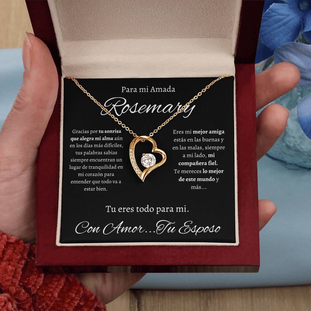 Regalo Para Mi Amada Esposa Collar Detalle Para Mujer Joya de Regalo de Aniversario Para Esposa de Esposo Rosemary