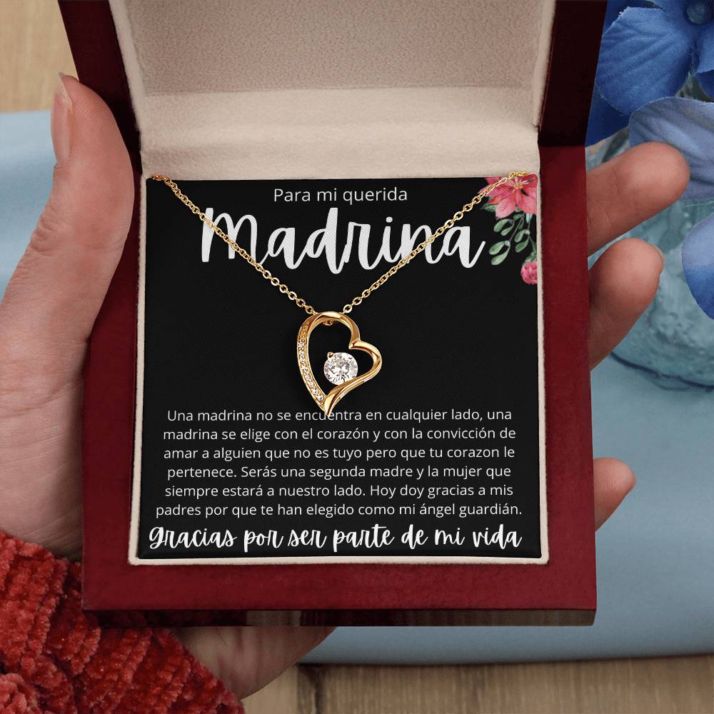 La Madrina Gift Set de Regalo Para Madrina Padrinos De Bautizo Collar de Corazon Joyeria Para Mujer