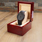 Regalos Para Hombres Reloj Madera Con Correa de Cuero Mensaje Grabado de Hijo Para Papa En El Dia Del Padre, Cumpleano.