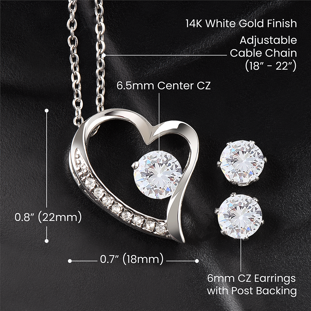 Regalo navidad para esposa de esposo en aniversario set de aretes y collar mujer