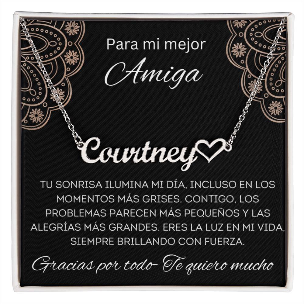 Regalo Personalizado Para Mujer Regalo Mejor Amiga Collar Pendiente Con Nombre Navidad