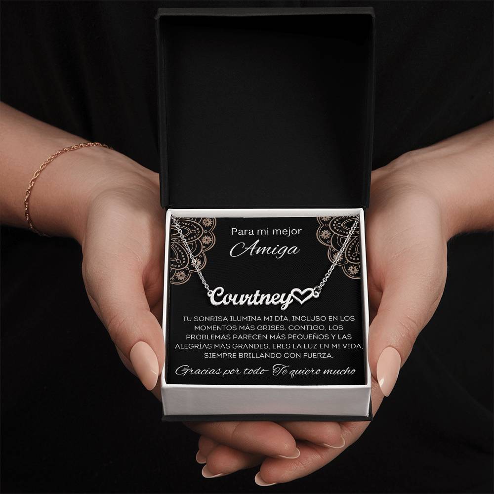 Regalo Personalizado Para Mujer Regalo Mejor Amiga Collar Pendiente Con Nombre Navidad