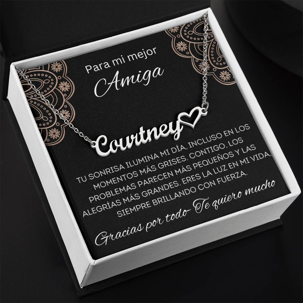 Regalo Personalizado Para Mujer Regalo Mejor Amiga Collar Pendiente Con Nombre Navidad