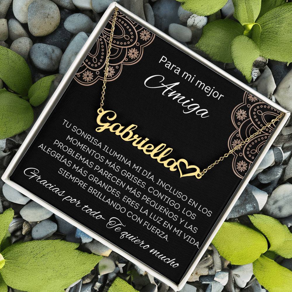 Regalo Personalizado Para Mujer Regalo Mejor Amiga Collar Pendiente Con Nombre Navidad