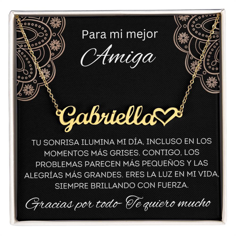 Regalo Personalizado Para Mujer Regalo Mejor Amiga Collar Pendiente Con Nombre Navidad