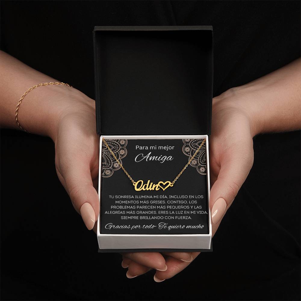 Regalo Personalizado Para Mujer Regalo Mejor Amiga Collar Pendiente Con Nombre Navidad