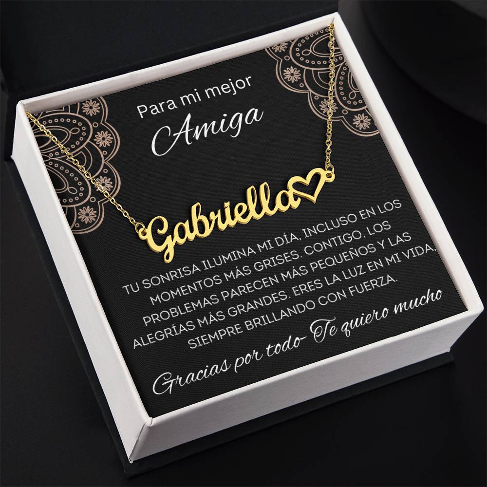 Regalo Personalizado Para Mujer Regalo Mejor Amiga Collar Pendiente Con Nombre Navidad
