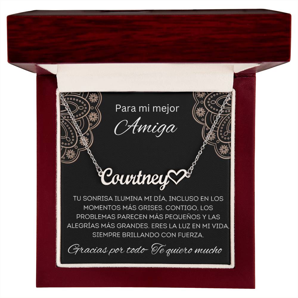 Regalo Personalizado Para Mujer Regalo Mejor Amiga Collar Pendiente Con Nombre Navidad
