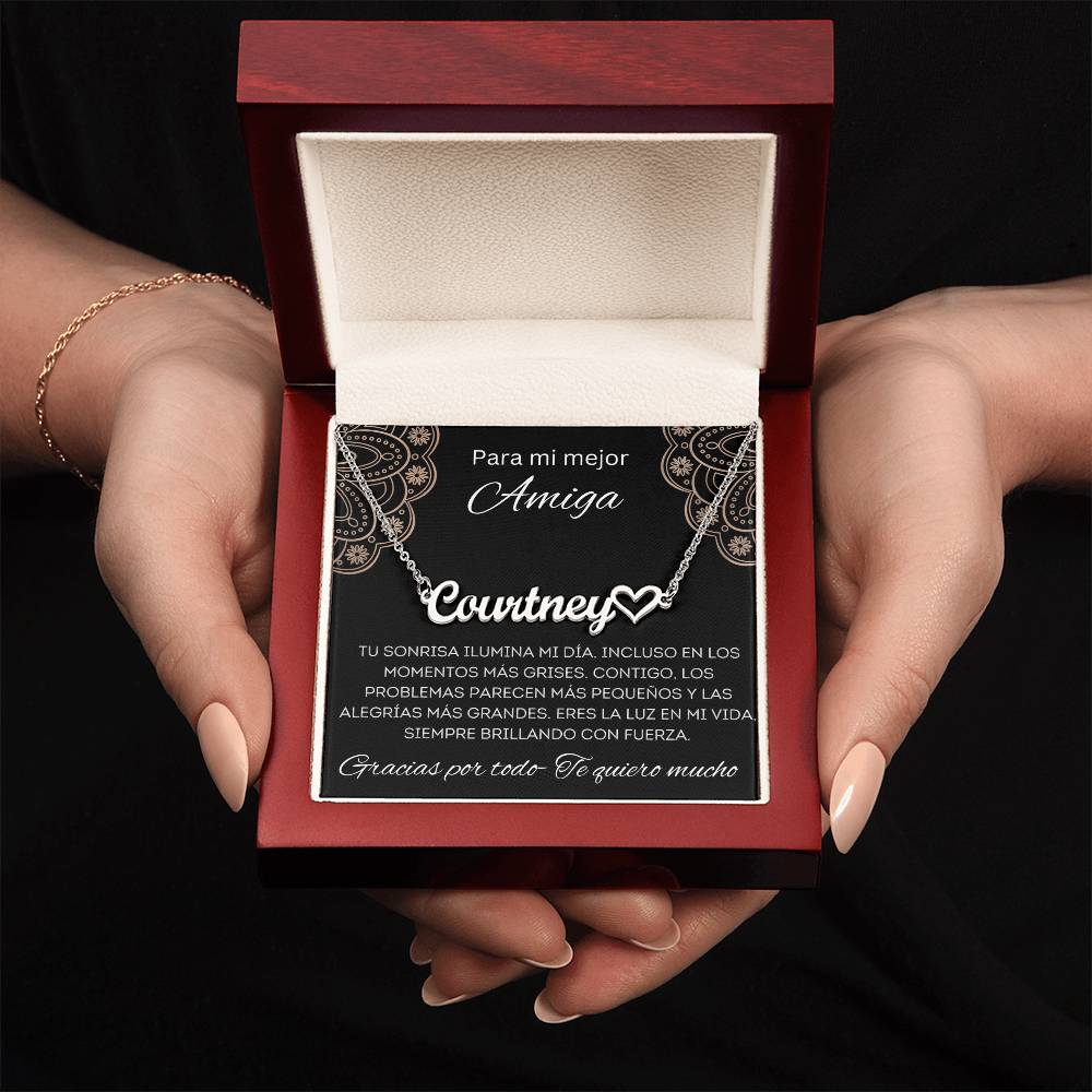 Regalo Personalizado Para Mujer Regalo Mejor Amiga Collar Pendiente Con Nombre Navidad
