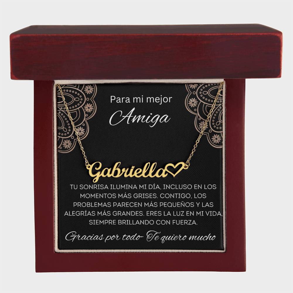 Regalo Personalizado Para Mujer Regalo Mejor Amiga Collar Pendiente Con Nombre Navidad
