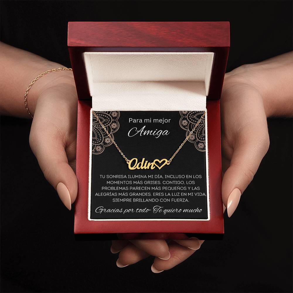 Regalo Personalizado Para Mujer Regalo Mejor Amiga Collar Pendiente Con Nombre Navidad