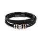 Regalo Hombre Pulsera Cuero Negro Trenzado Regalo Para Esposo Dia del Padre