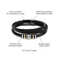 Regalo Hombre Pulsera Cuero Negro Trenzado Regalo Para Esposo Dia del Padre
