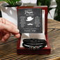 Regalo Hombre Pulsera Cuero Negro Trenzado Regalo Para Esposo Dia del Padre