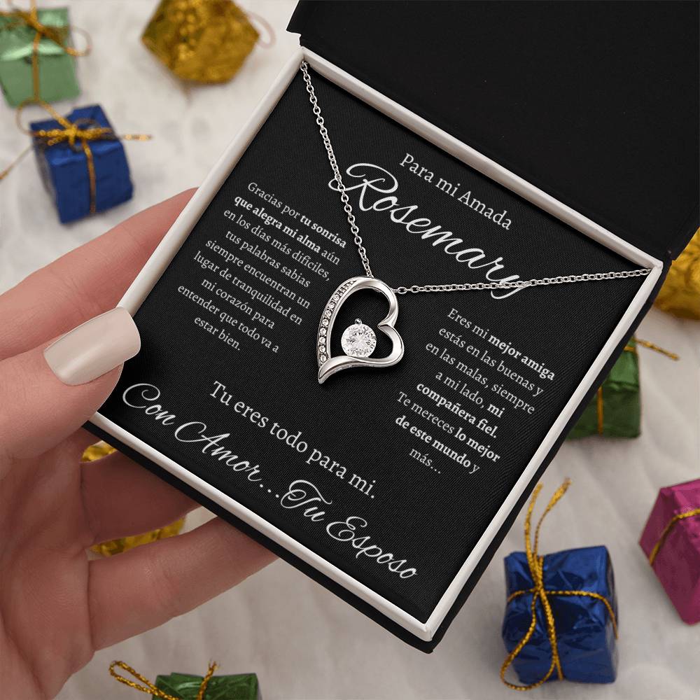 Regalo Para Mi Amada Esposa Collar Detalle Para Mujer Joya de Regalo de Aniversario Para Esposa de Esposo Rosemary