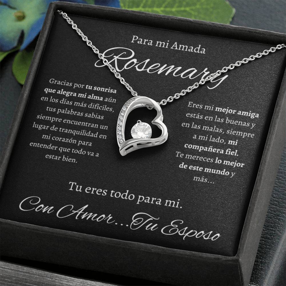 Regalo Para Mi Amada Esposa Collar Detalle Para Mujer Joya de Regalo de Aniversario Para Esposa de Esposo Rosemary