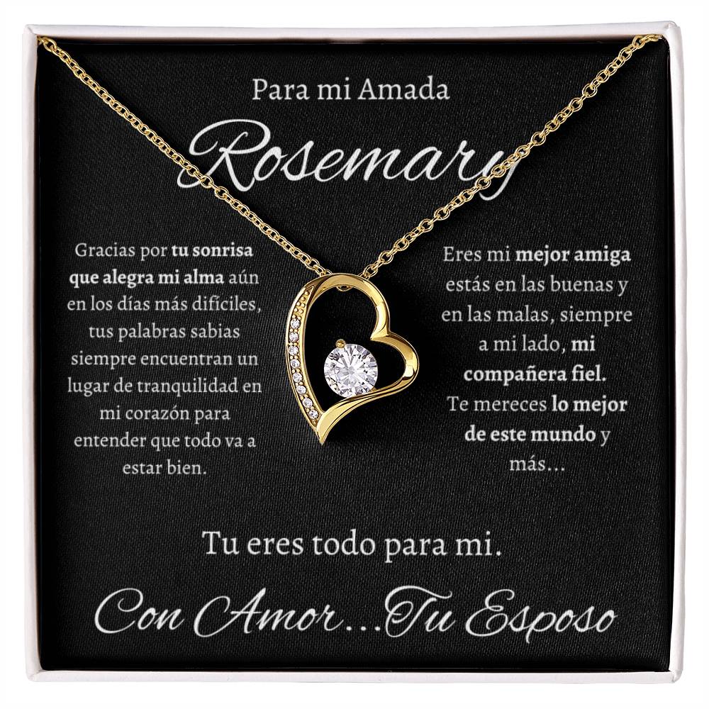 Regalo Para Mi Amada Esposa Collar Detalle Para Mujer Joya de Regalo de Aniversario Para Esposa de Esposo Rosemary