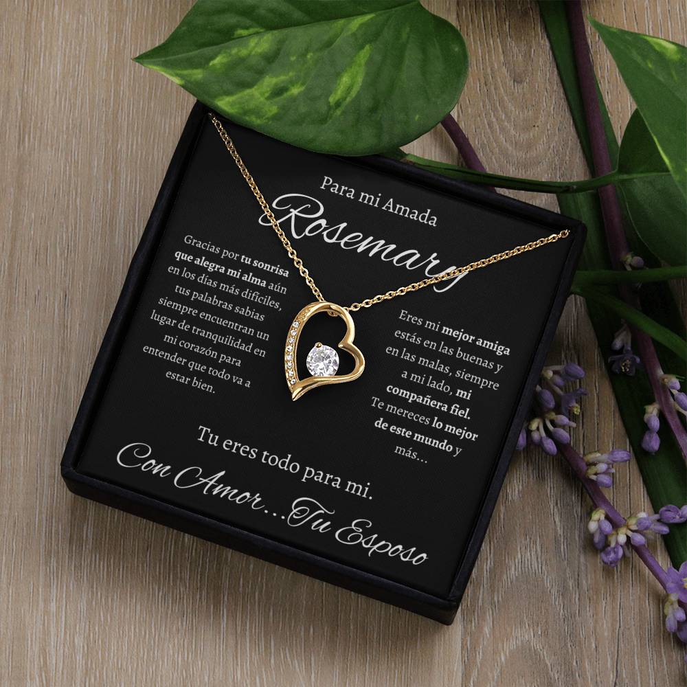 Regalo Para Mi Amada Esposa Collar Detalle Para Mujer Joya de Regalo de Aniversario Para Esposa de Esposo Rosemary