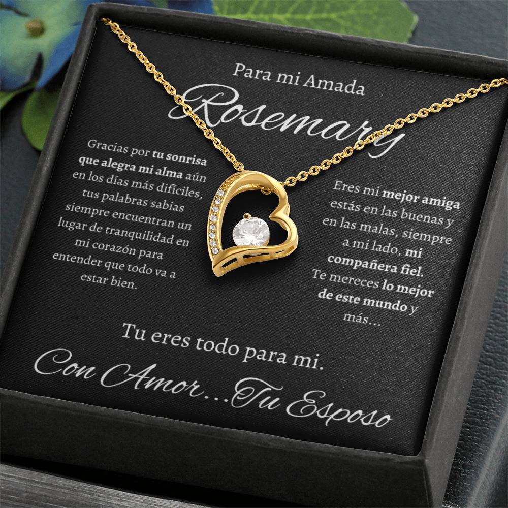 Regalo Para Mi Amada Esposa Collar Detalle Para Mujer Joya de Regalo de Aniversario Para Esposa de Esposo Rosemary