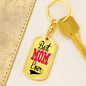 Gift For Mom Personalized Dog Tag Keychain "Best Mom Ever"