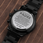 Regalo de Hijo Para Papa Reloj Grabado Metal Negro Personalizado