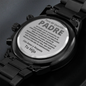 Regalo de Hijo Para Papa Reloj Grabado Metal Negro Personalizado