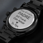 Father's Day Personalized Gift For Men Customizable Engraved Black Watch Gift Idea For Dad Gifts From Son, Daughter or Wife