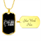 Luxury Military Necklace Gift For Dad "Bad to the bone"