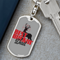 GIFT FOR DAD PERSONALIZED DOG TAG KEYCHAIN "BEST BUCKIN DAD"