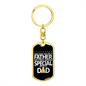 GIFT FOR DAD PERSONALIZED DOG TAG KEYCHAIN "BEST DAD"