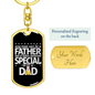 GIFT FOR DAD PERSONALIZED DOG TAG KEYCHAIN "BEST DAD"