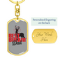GIFT FOR DAD PERSONALIZED DOG TAG KEYCHAIN "BEST BUCKIN DAD"