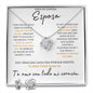 Regalo Para Esposa Set de Aros y Collar El Amor De Mi Vida Regalo Para Mujer