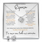 Regalo Para Esposa Set de Aros y Collar El Amor De Mi Vida Regalo Para Mujer