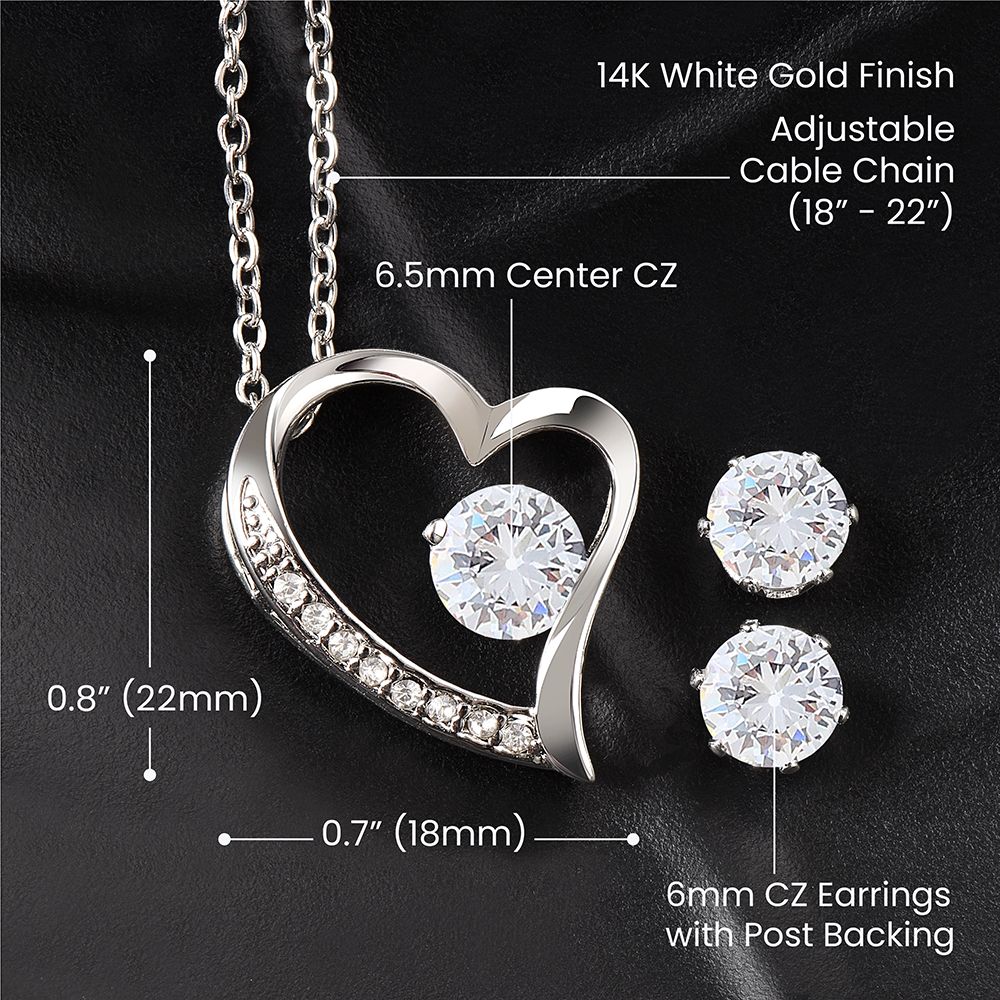 Set De Regalo Para Mama Collar y Aretes Regalo Para Made e Hijo, Regalos de Cumpleanos Para Mujer
