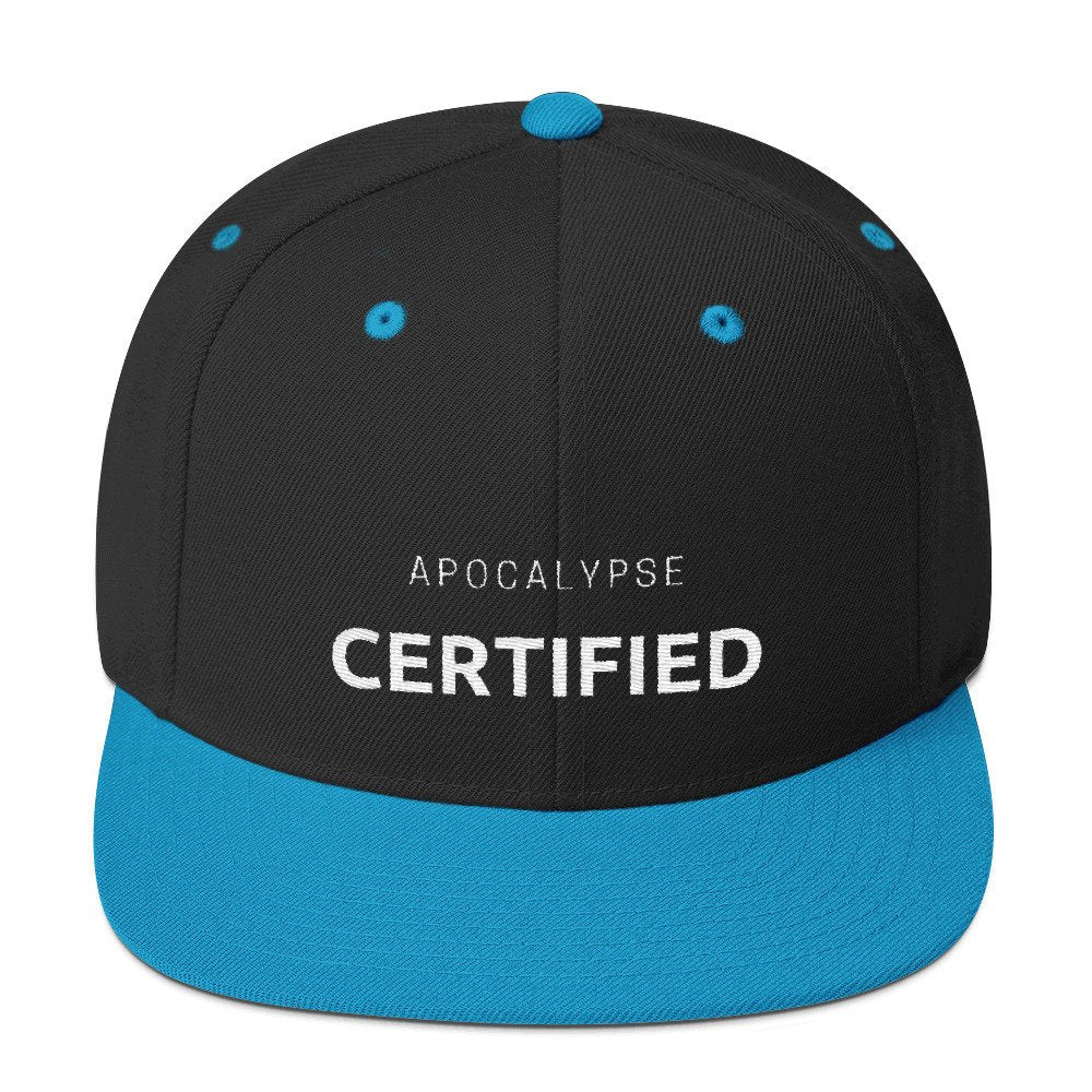Apocalypse Certified Hat - Dad Baseball Cap Unisex Zombie Obsessed Hat (2 Variations Back and Blue)