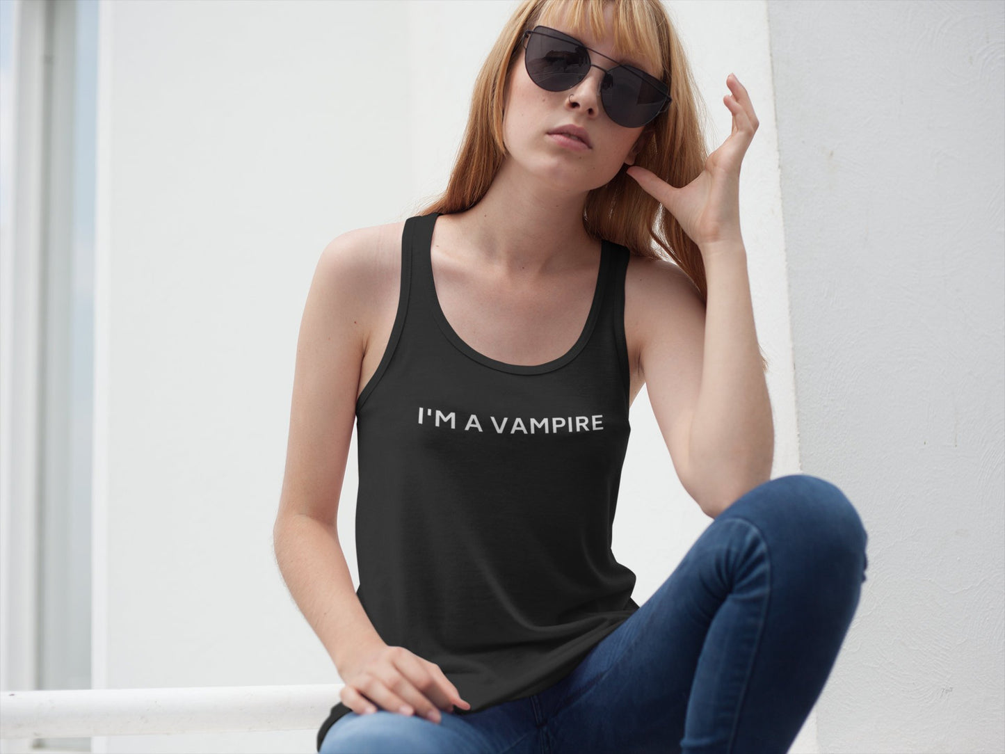 Vampire T-Shirt Sleeveless Vampire Lightweight Tank Top Gift Shirt