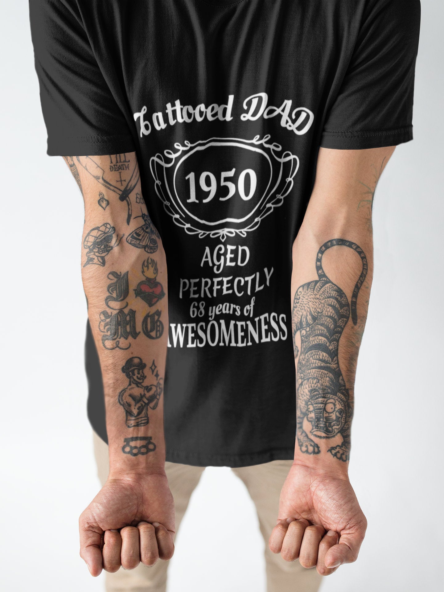 Tattooed Dad Shirts. Custom Men Shirt - Personalize Men T-Shirt