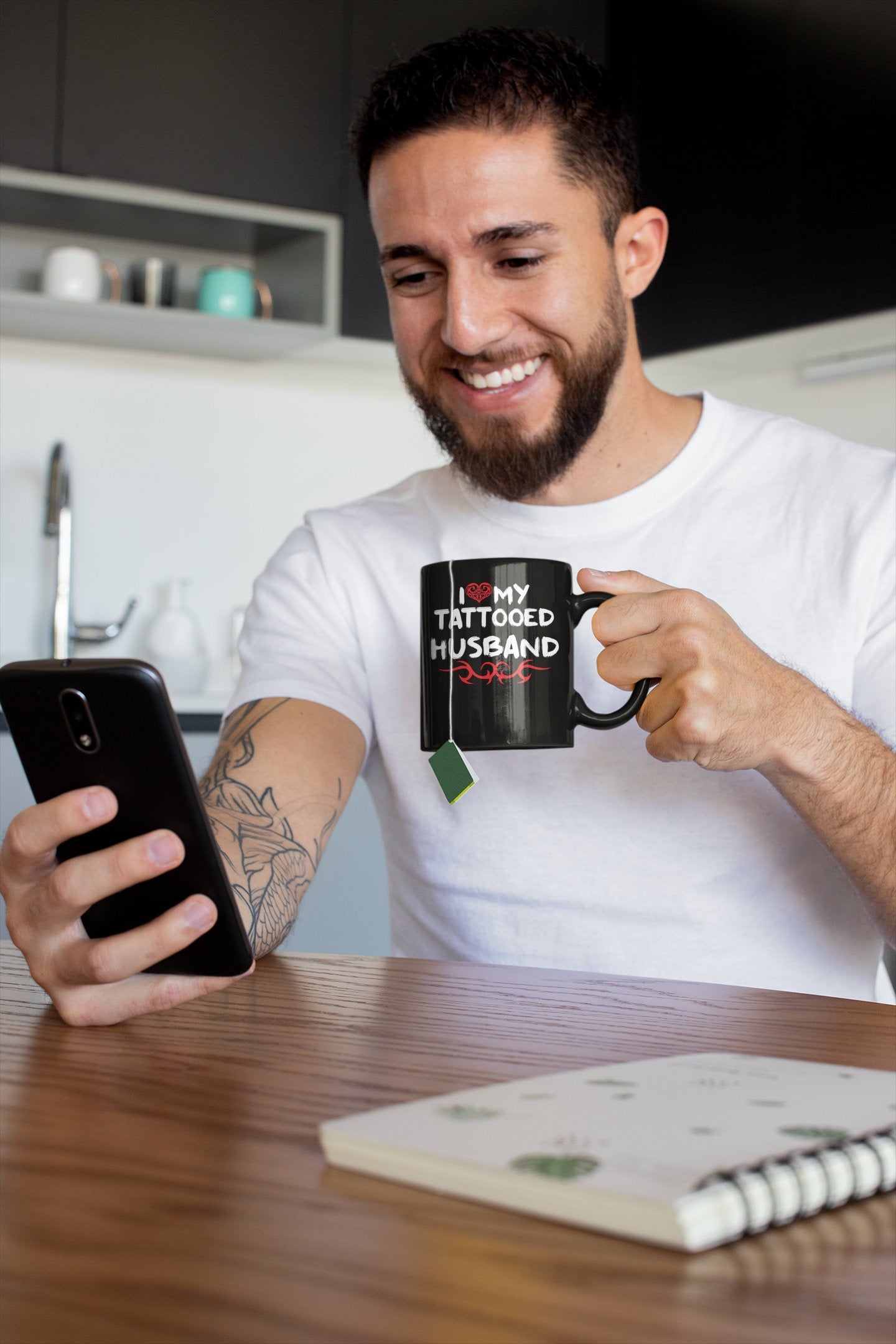 Tattooed Dad Coffee Mug - Black Sublimated - Tattoo Coffee Mug - Dad Mug
