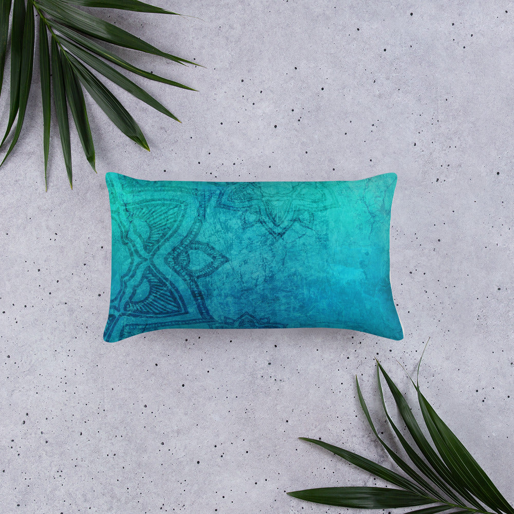 Mandala Turquoise All-Over Print Basic Pillow Case w/ stuffing