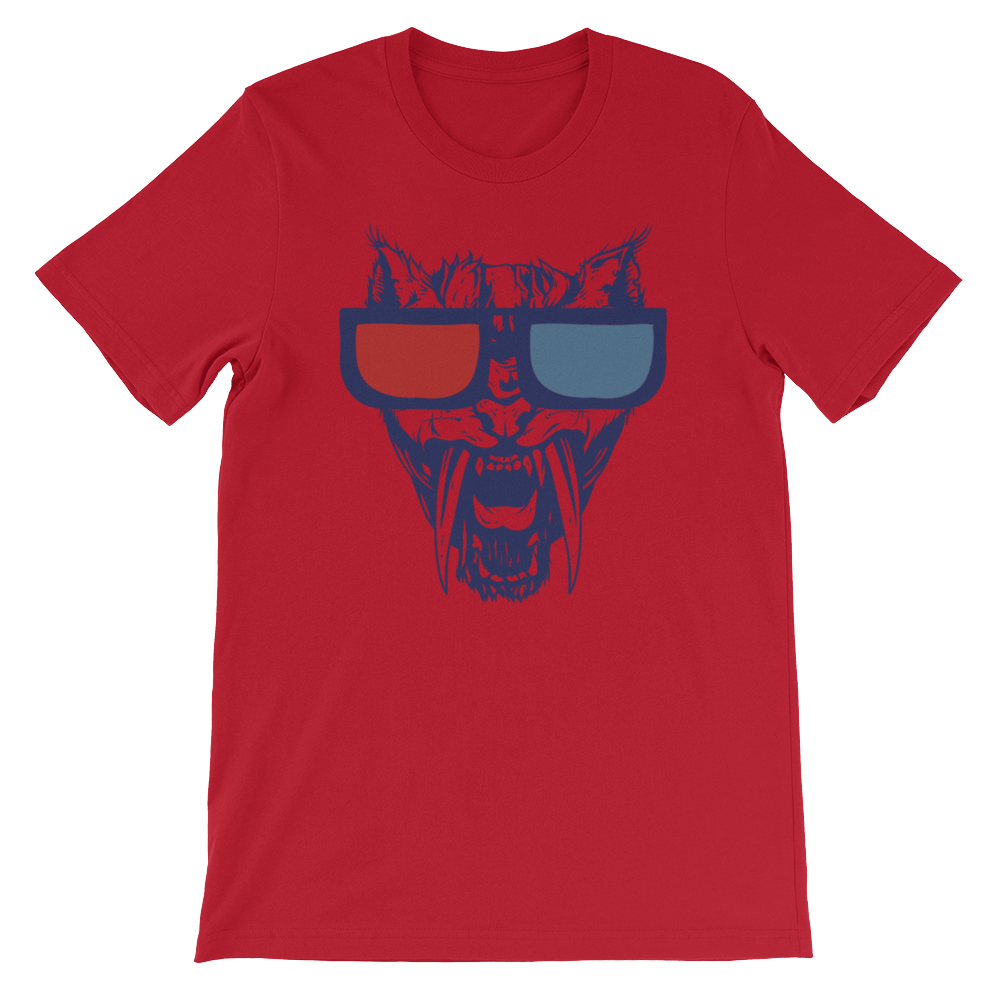 Animal 3D Sunglasses Graphic T-Shirt Design Men Shirt Short-Sleeve Cat T-Shirt - Biker T-Shirt