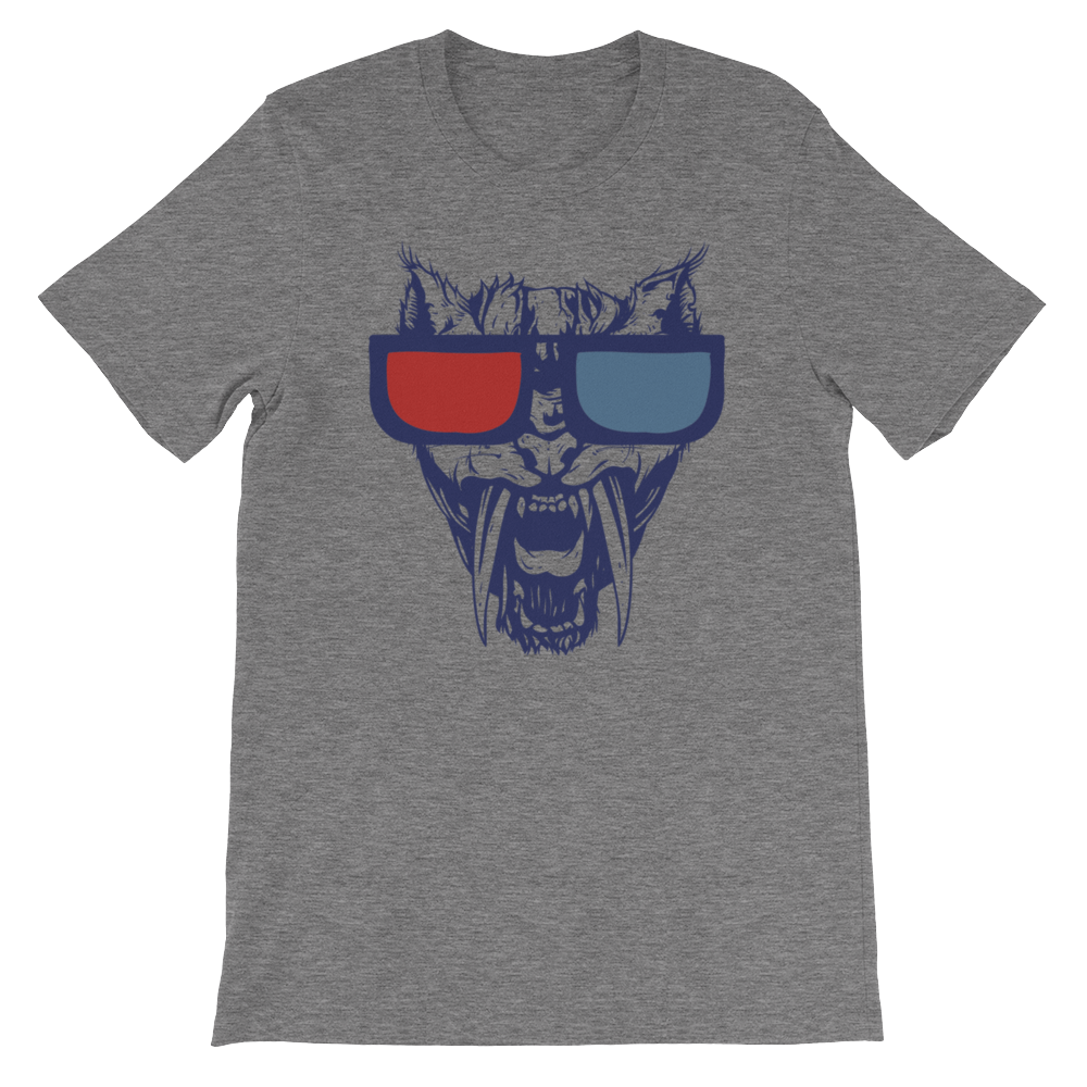 Animal 3D Sunglasses Graphic T-Shirt Design Men Shirt Short-Sleeve Cat T-Shirt - Biker T-Shirt