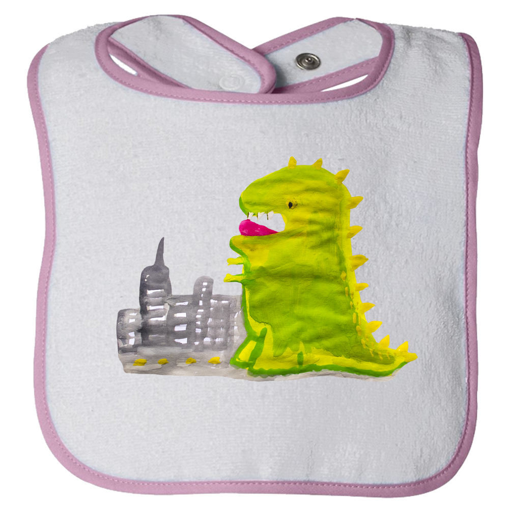 Baby Bib - Dinosaur in the City Watercolor Unisex Design