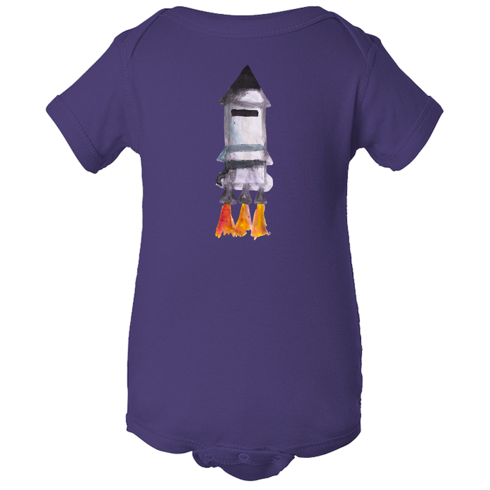 Baby Onesies - Spaceship Water Color Unisex Body Suit Design - Kids' Clothing