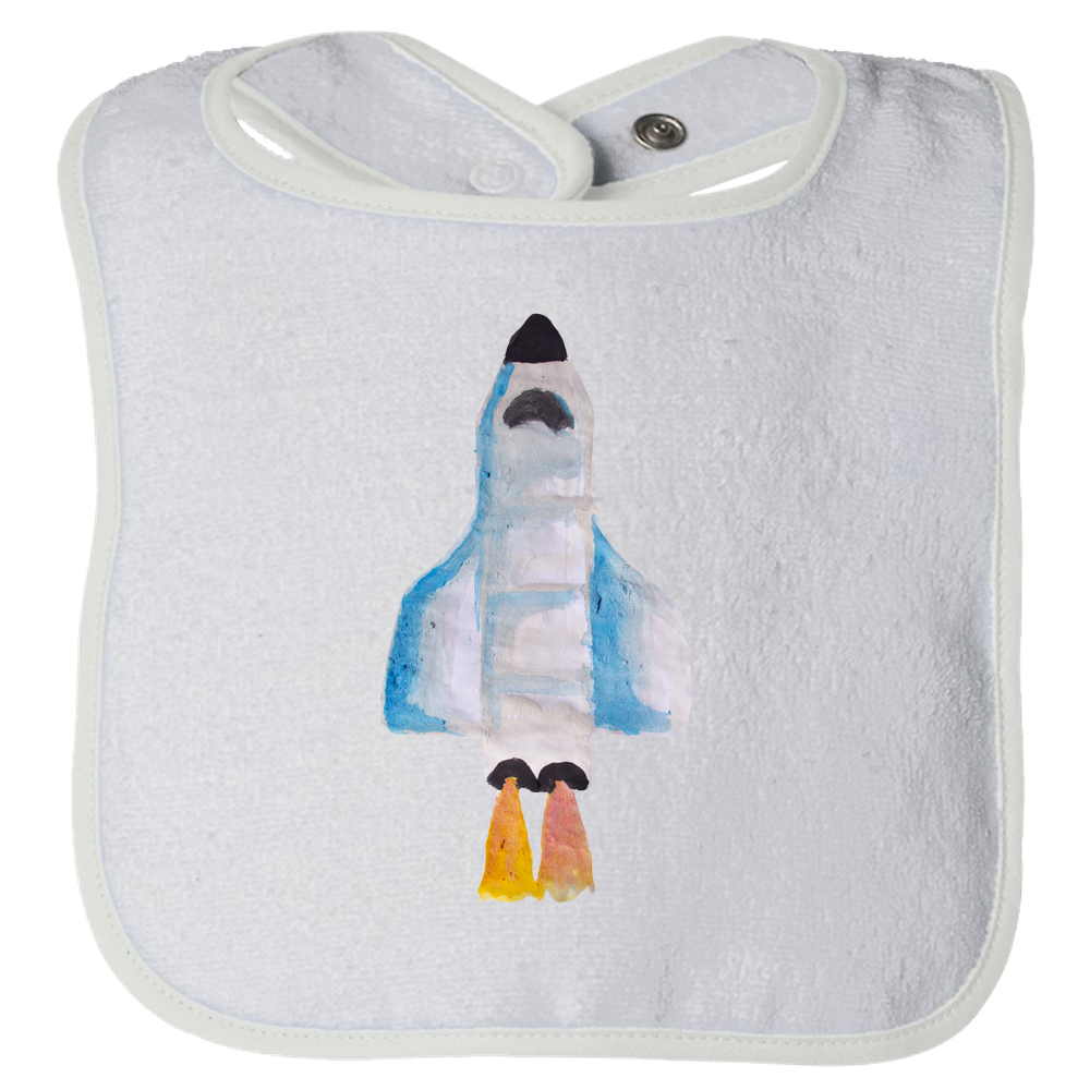 Baby Bib - Spaceship Watercolor Unisex Design